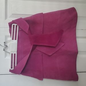 Vintage Suede Skirt Fuscia!! Sz 0/2
